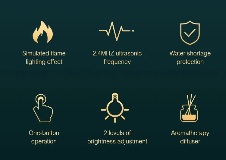 Humidifier with Flame Lamp Diffusion