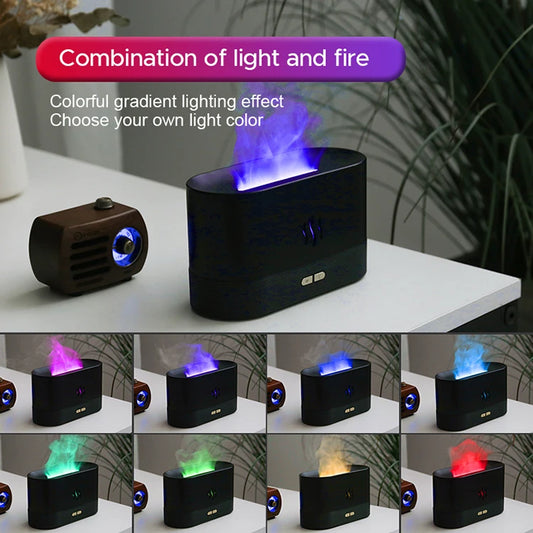 Humidifier with Flame Lamp Diffusion